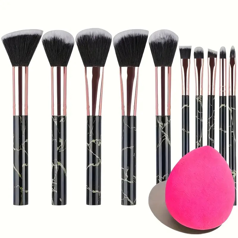 Beauty Makeup Gift Sets - 10 Parça Mermer Fırça Seti +