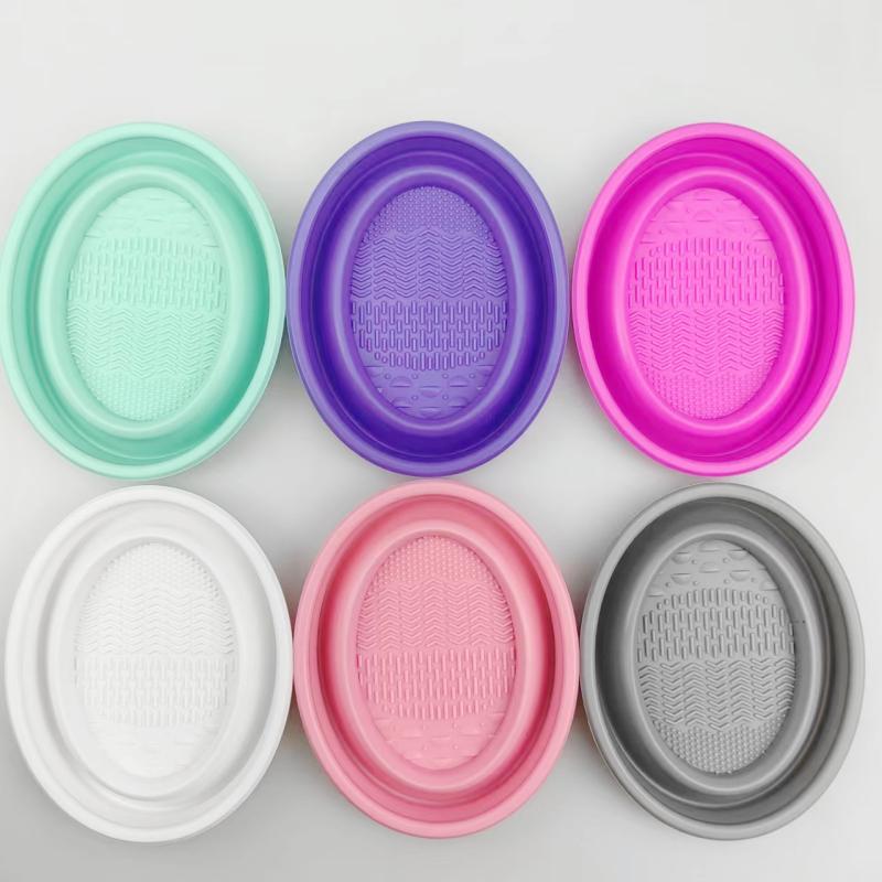 Beauty Makeup Tools Use - Katlanabilir Pudra Pufu Temizleme Kabı Far