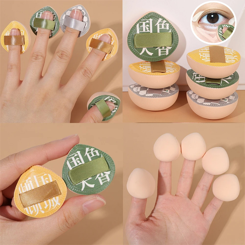 Beauty Makeup Tools Use - Parmak Mini Puf Islak Kuru Çift