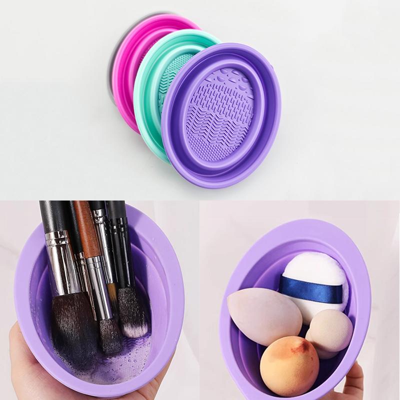 Cosmetic Sponge - Yumuşak Silikon Makyaj Fırça Temizleyici Katlanır