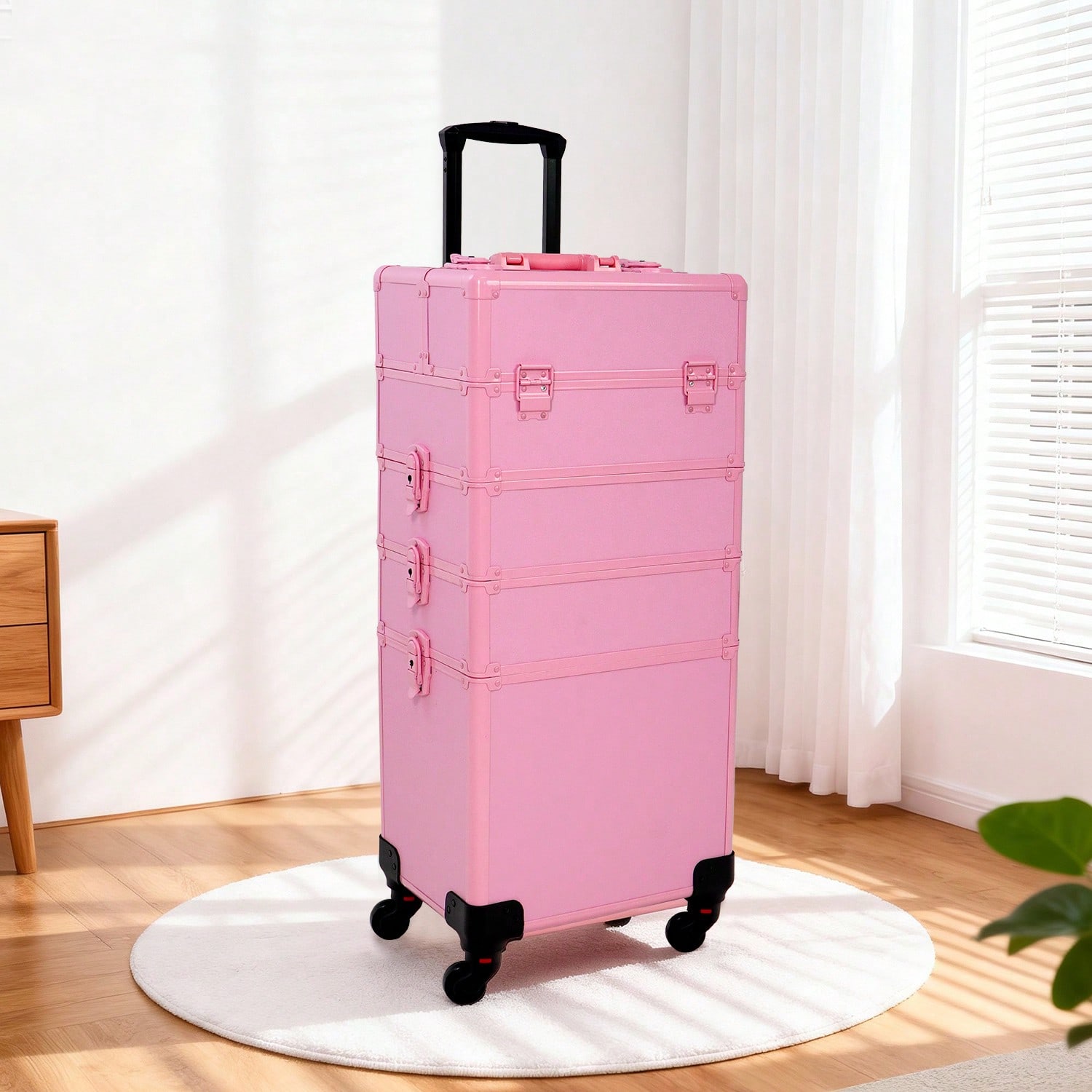 Makeup Organizer - 4'ü 1 Arada Tekerlekli Makyaj Çantası,