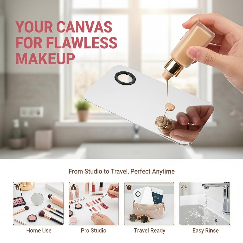 Beauty Makeup Eyeshadow Palette - Paslanmaz Çelik Makyaj Karıştırma Paleti, Suluboya