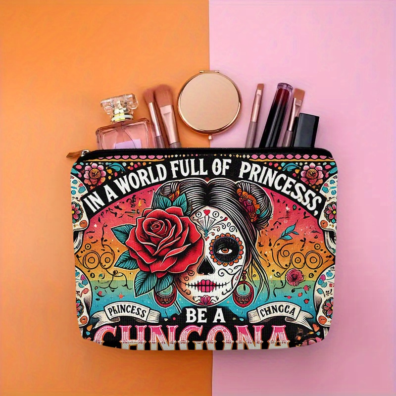 Beauty Makeup Women - Bir çiçek ve kuru kafa desenli